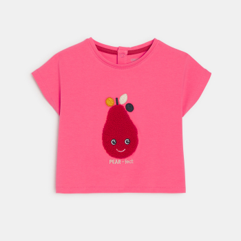 تيشيرت وردي عليه صورة...